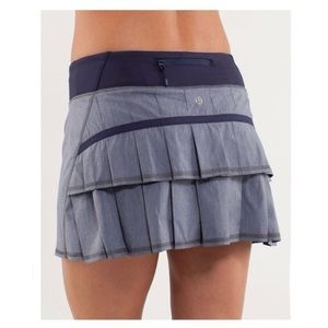 Lululemon Run Pace Setter Skort Size 4 | Indigo Tiered Pleated Tennis Mini Skort